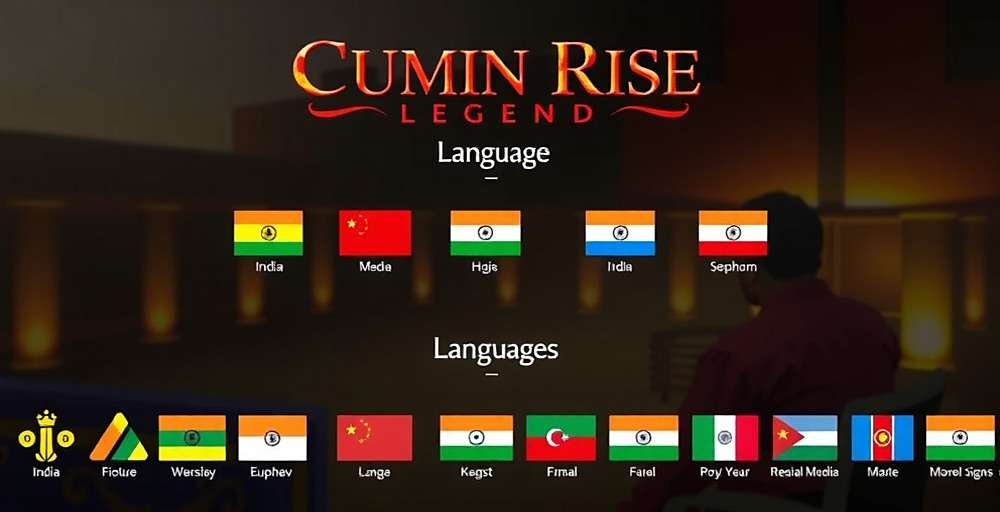 Cumin Rise Legend Language Options Cumin Rise Legend language selection screen showing various Indian language options with regional flags