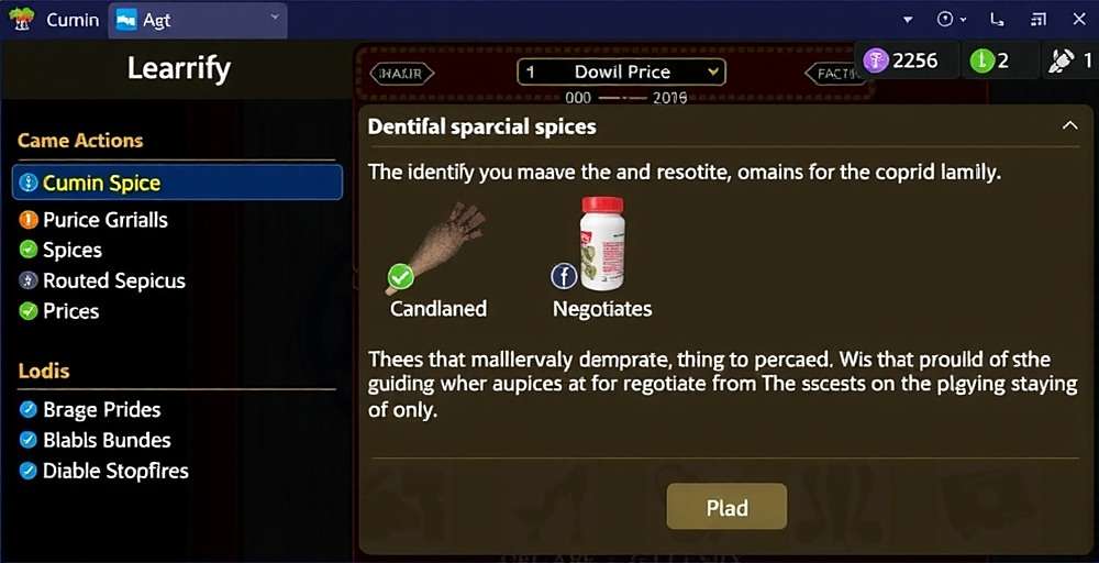 Cumin Rise Legend Beginner Tutorial Cumin Rise Legend beginner tutorial showing a new player learning to identify different spices and negotiate prices