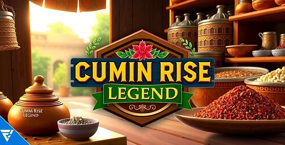 Cumin Rise Legend Official Cover Cumin Rise Legend game cover showing traditional Indian spice market with various spices